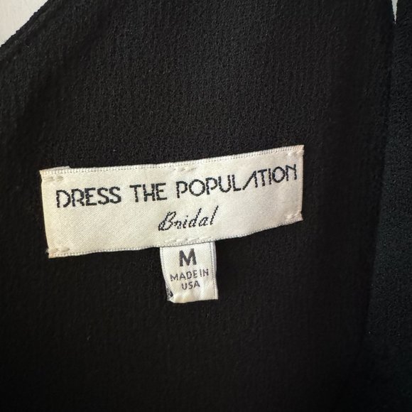 Dress The Population Black Iris Sleeveless Crepe Slit Gown - Medium - Picture 4 of 6